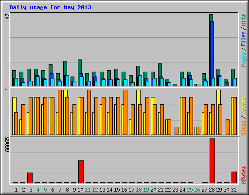 Daily usage for May 2013