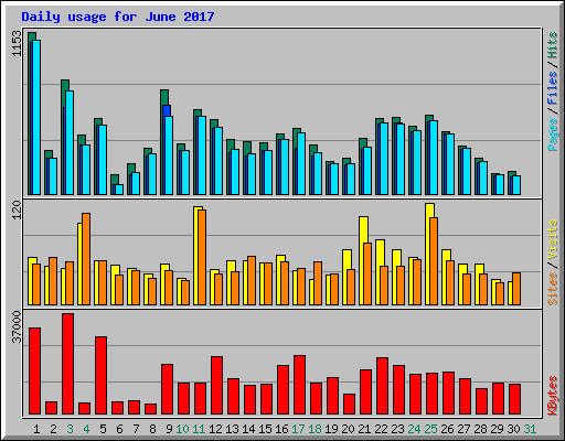 Daily usage for June 2017