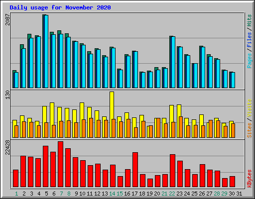 Daily usage for November 2020