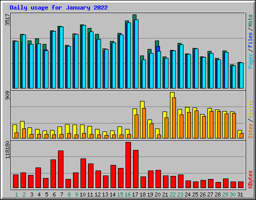 Daily usage for January 2022