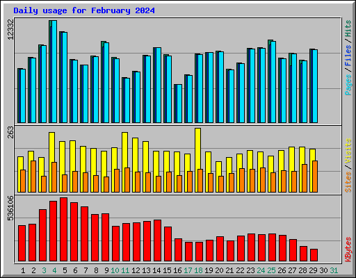 Daily usage for February 2024