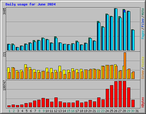 Daily usage for June 2024