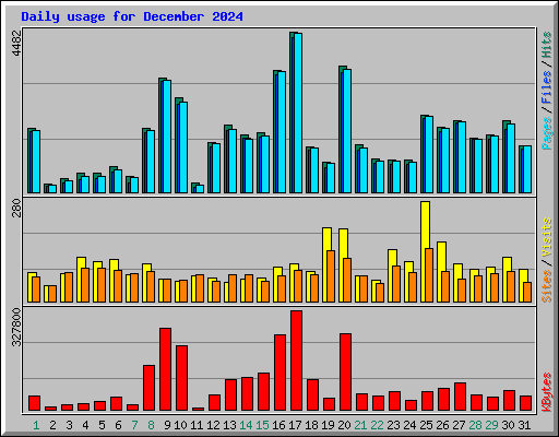 Daily usage for December 2024