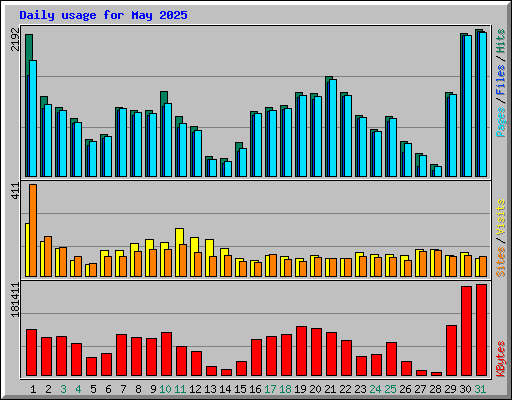 Daily usage for May 2025