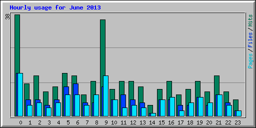 Hourly usage for June 2013