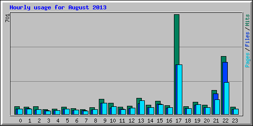 Hourly usage for August 2013