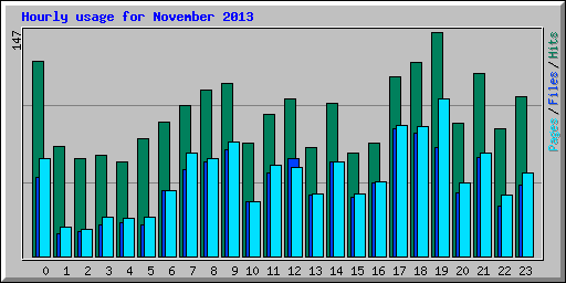 Hourly usage for November 2013