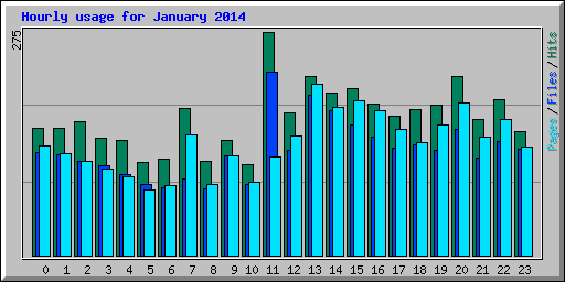 Hourly usage for January 2014