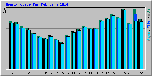 Hourly usage for February 2014