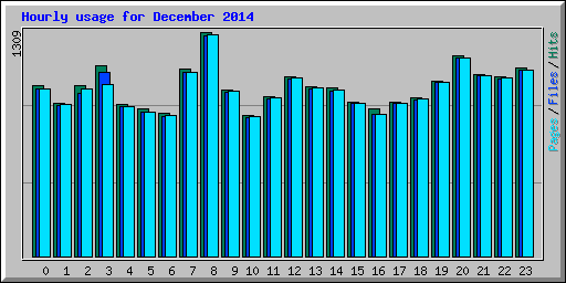 Hourly usage for December 2014