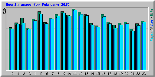 Hourly usage for February 2015