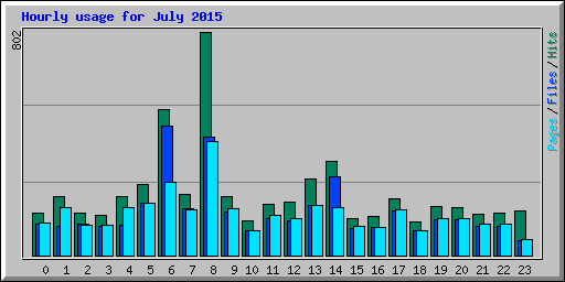 Hourly usage for July 2015