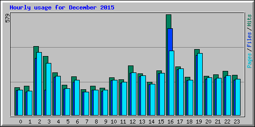 Hourly usage for December 2015