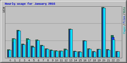 Hourly usage for January 2016