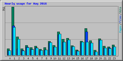 Hourly usage for May 2016