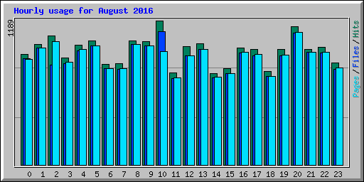 Hourly usage for August 2016