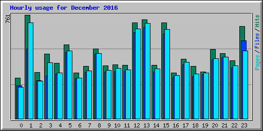 Hourly usage for December 2016