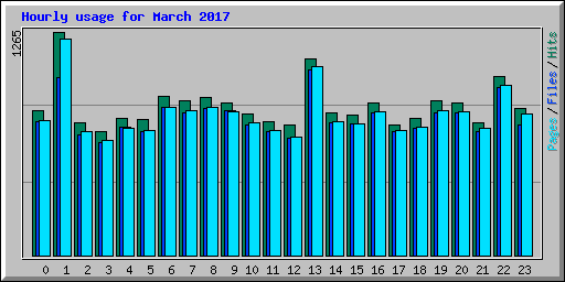 Hourly usage for March 2017