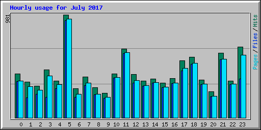 Hourly usage for July 2017