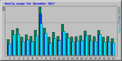 Hourly usage for December 2017