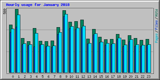 Hourly usage for January 2018