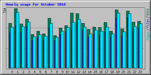 Hourly usage for October 2018