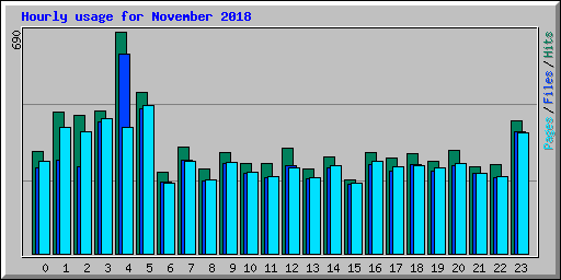 Hourly usage for November 2018