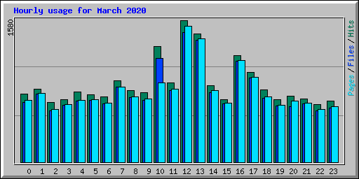 Hourly usage for March 2020