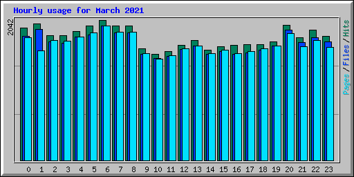 Hourly usage for March 2021