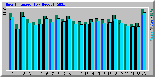 Hourly usage for August 2021