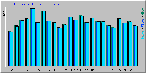 Hourly usage for August 2023